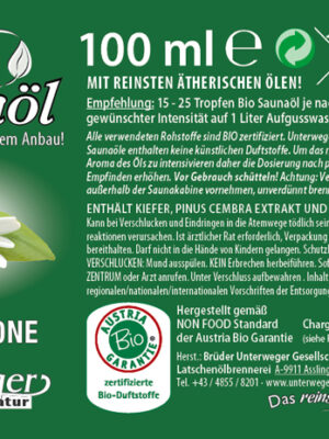 Zirbe-Zitrone BIO Saunaöl 100ml