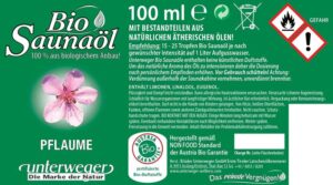 Bio-Saunaöl Pflaume | 100 ml BIO Saunaöl PFLAUME 100 ML