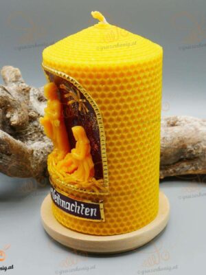 Motivkerze gerollt grün