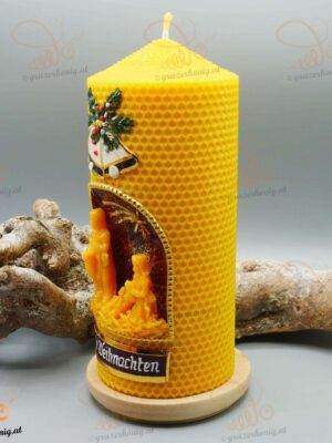 Motivkerze gerollt XXL rot