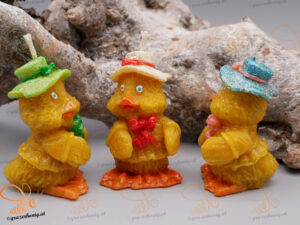 Bienenwachs-Kerze „Charmante Ente“ Ente mit Hut