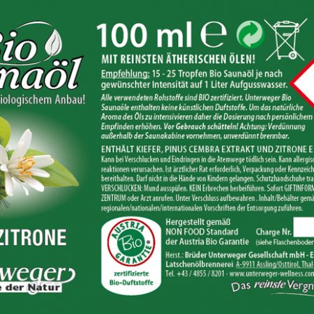 Zirbe-Zitrone BIO Saunaöl 100ml