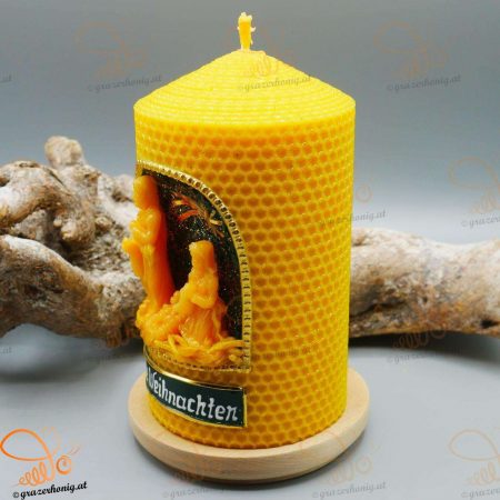 Motivkerze gerollt rot