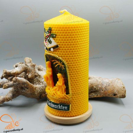 Motivkerze gerollt XXL rot