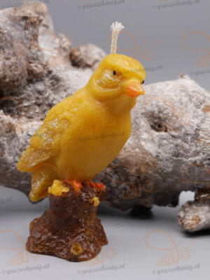 Bienenwachs-Kerze „Zweiggeflüster“ Vogel am Ast