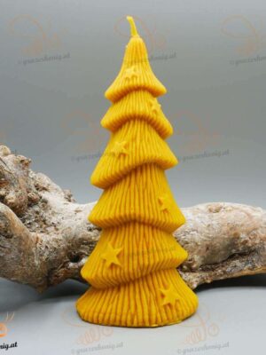 Bienenwachs-Kerze „Sternbaum“ Tannenbaum mit Sternen