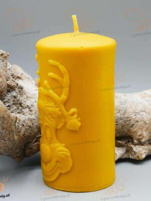 Stumpenkerze mit Renntier Motiv