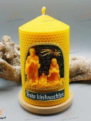 Motivkerze gerollt rot