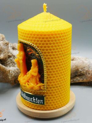 Motivkerze gerollt rot