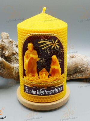 Motivkerze gerollt grün