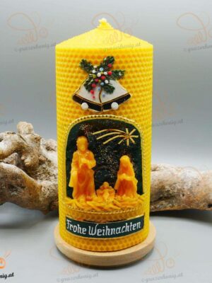 Motivkerze gerollt XXL rot