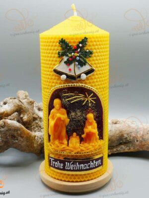 Motivkerze gerollt XXL rot