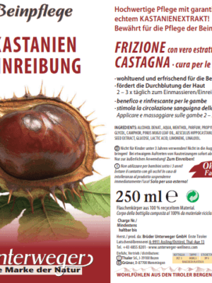Kastanien Einreibung 250 ml Vegan