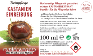 Kastanien Einreibung mit Sprühkopf | 100 ml Kastanien Einreibung 100 ml mit Sprühkopf Vegan
