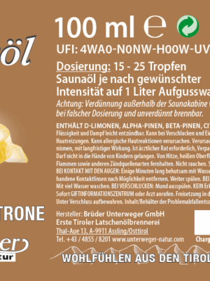 Saunaöl Wacholder- Zitrone