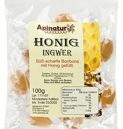 Honig Ingwer Bonbons 100g