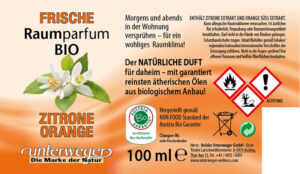 Bio-Raumparfum Frische | 100 ml Etikett_Unterweger_RaumparfumBio_FRISCHE_compressed