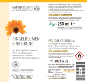 Ringelblumen Einreibung | 250 ml Naturkosmetik Ringelblumen Einreibung 250 ml Vegan Naturkosmetik