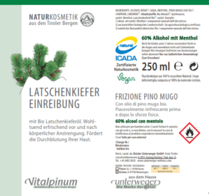 Latschenkiefer Einreibung | 250 ml Naturkosmetik Latschenkiefer Einreibung  250 ml Vegan Naturkosmetik