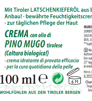 Latschenkiefer Creme 100 ml Bio Naturkosmetik