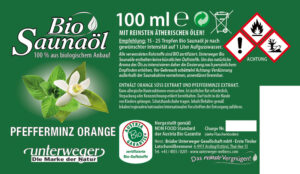 Bio-Saunaöl Pfefferminz-Orange | 100 ml BIO SAUNAÖL PFEFFERMINZ-ORANGE 100 ML