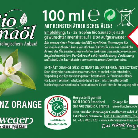 BIO SAUNAÖL PFEFFERMINZ-ORANGE 100 ML