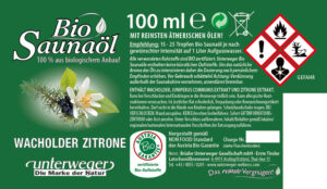 Bio-Saunaöl Wacholder-Zitrone | 100 ml BIO SAUNAÖL WACHOLDER-ZITRONE 100 ML