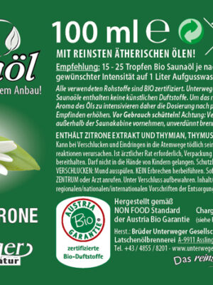 Thymian-Zitrone BIO Saunaöl 100ml