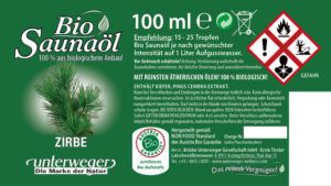Bio-Saunaöl Zirbe | 100 ml Zirben BIO Saunaöl 100ml
