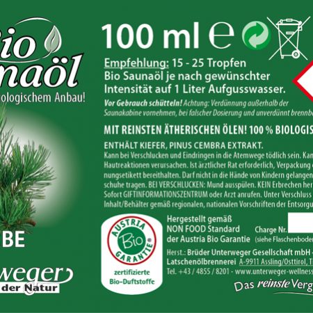 Zirben BIO Saunaöl 100ml