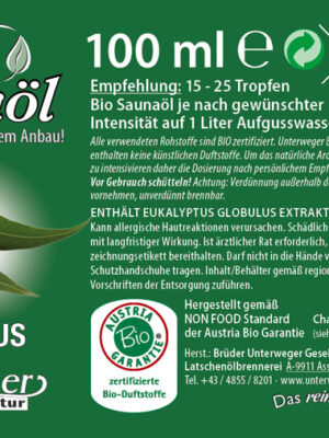 BIO SAUNAÖL EUKALYPTUS 100 ML