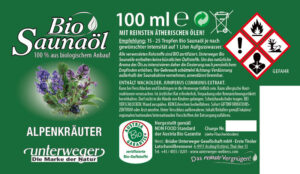 Bio-Saunaöl Alpenkräuter | 100 ml BIO Saunaöl ALPENKRÄUTER 100 MLBIO Saunaöl ALPENKRÄUTER 100 ML