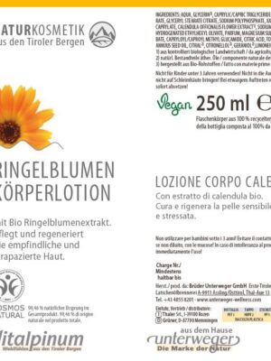 Ringelblumen Körperlotion  250 ml Vegan Naturkosmetik