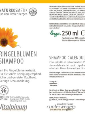 Ringelblumen Shampoo  250 ml Vegan Naturkosmetik
