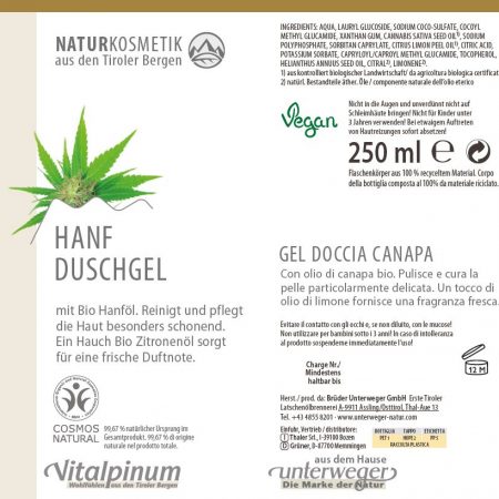 Hanf Duschgel 250 ml Vegan