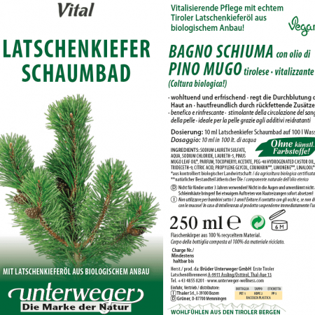 Latschenkiefer Schaumbad 250 ml Vegan Naturkosmetik
