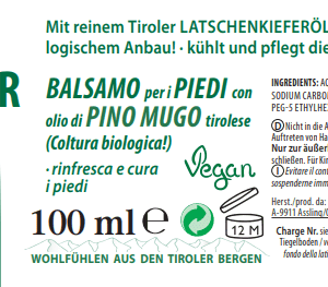 Latschenkiefer Fussbalsam 100 ml Bio Vegan Naturkosmetik