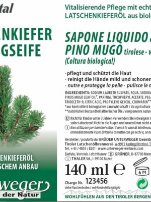Latschenkiefer Flüssigseife 140 ml Vegan Naturkosmetik