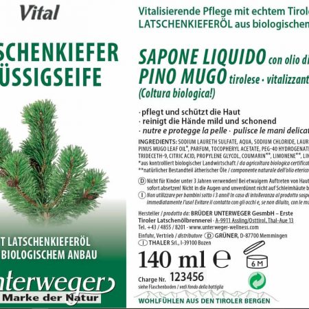 Latschenkiefer Flüssigseife 140 ml Vegan Naturkosmetik