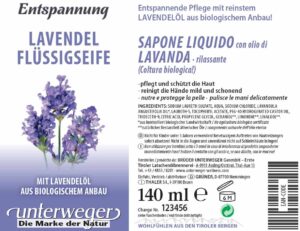 Lavendel Flüssigseife | 140 ml Lavendel Flüssigseife 140 ml