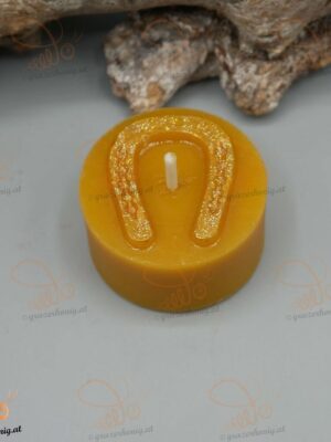 Bienenwachs-Kerze „GlücksTeelich Hufeisen“ KEZ-10089a