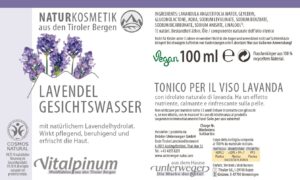 Lavendel Gesichtswasser 100ml etikett  lavendel gesichtswasser