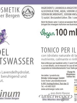 etikett  lavendel gesichtswasser