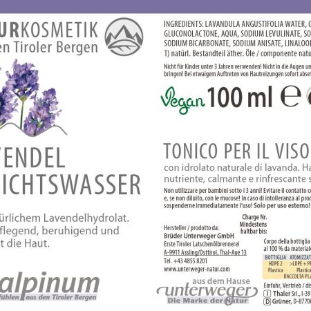 etikett  lavendel gesichtswasser