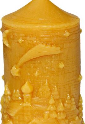 winterliche bienenwachskerze sternennacht