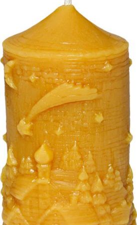 winterliche bienenwachskerze sternennacht