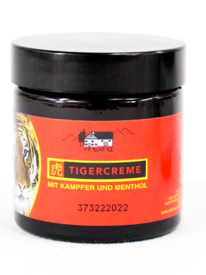 Tigercreme 50 ml geöffnet – erfrischende Hautcreme mit Kampfer und Menthol
