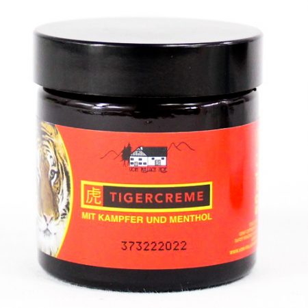 Tigercreme 50 ml geöffnet – erfrischende Hautcreme mit Kampfer und Menthol
