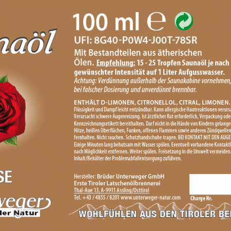 Saunaöl Rose 100Ml