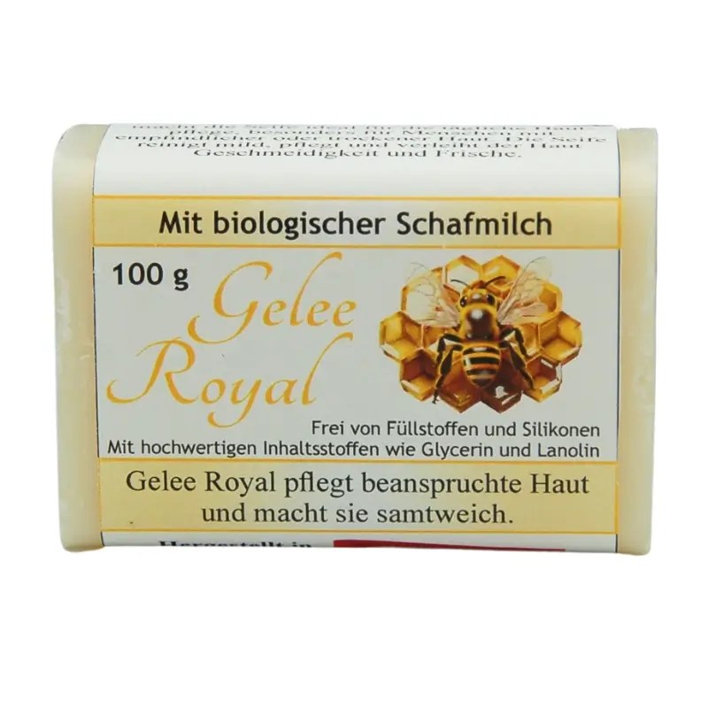 Schafmilchseife Gelee Royale | 100 g Schafmilchseife eckig Gelee Royale